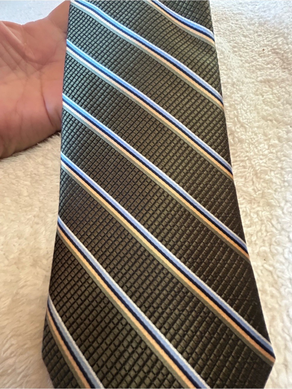 Tall/Long - Striped Grey Necktie